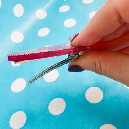 60mm Silicone Hair Clip Slide Barrette Mold  - Earrings Resin Crafter Mould GM98