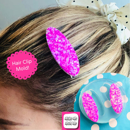 60mm Silicone Hair Clip Slide Barrette Mold  - Earrings Resin Crafter Mould GM98