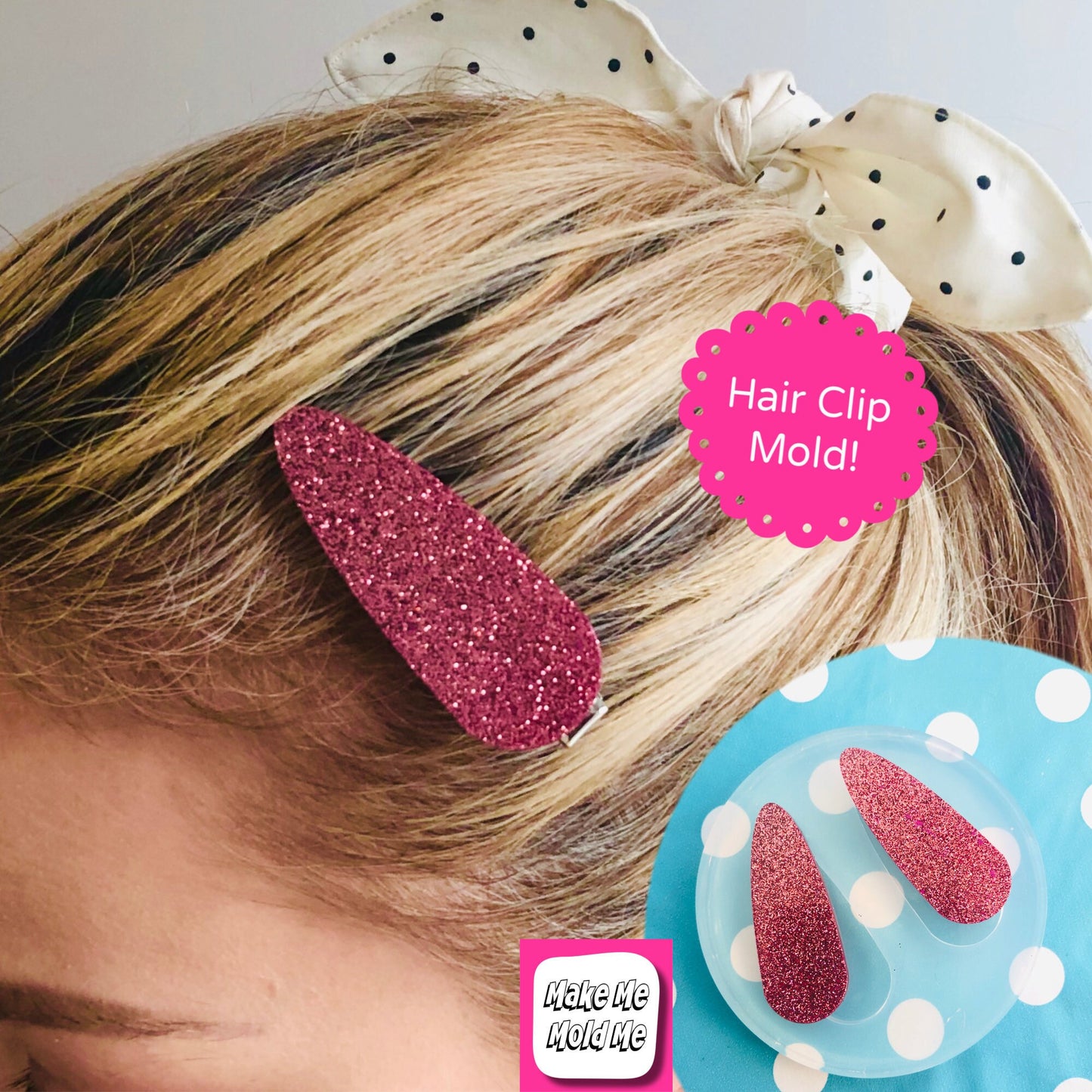 60mm Silicone Hair Clip Slide Barrette Mold  - Earrings Resin Crafter Mould GM96