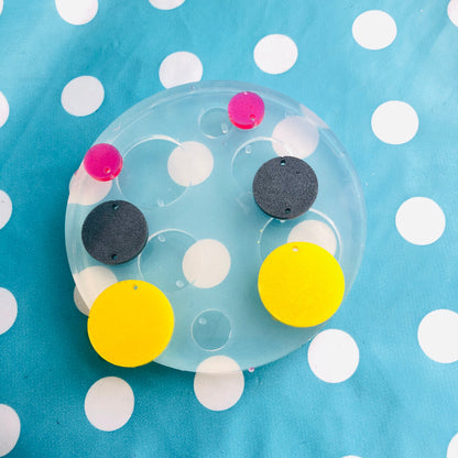 65mm Silicone Circle Drop Earring Mold - Resin Moulds EM464 ccc T