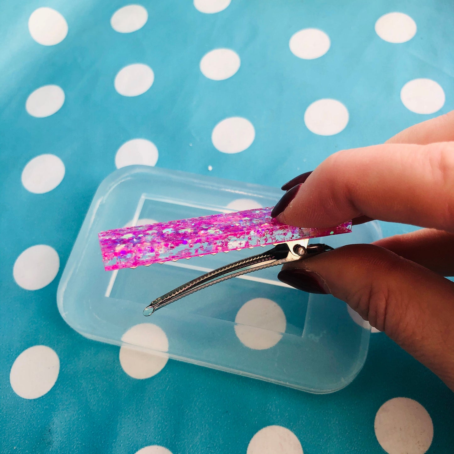 60mm Silicone Rectangle Hair Clip Slide Barrette Mold  - Earrings Resin Crafter Mould GM101