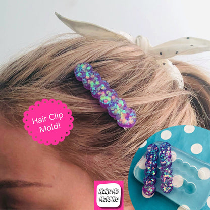 60mm Silicone Hair Clip Slide Barrette Mold  - Earrings Resin Crafter Mould GM100
