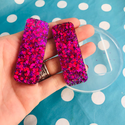 60mm Silicone Rectangle Hair Clip Slide Barrette Mold  - Earrings Resin Crafter Mould GM99