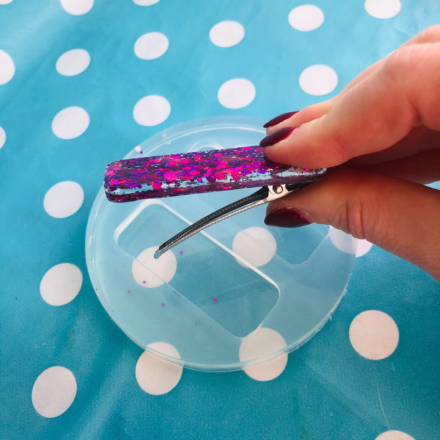 60mm Silicone Rectangle Hair Clip Slide Barrette Mold  - Earrings Resin Crafter Mould GM99