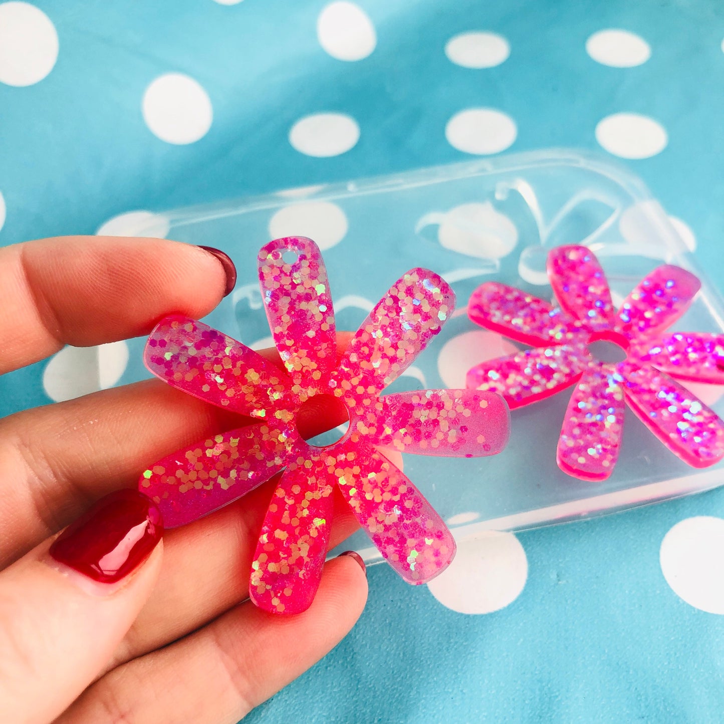 50mm XL Flower Silicone Dangle Earring Mold - Resin Jewellery EM433