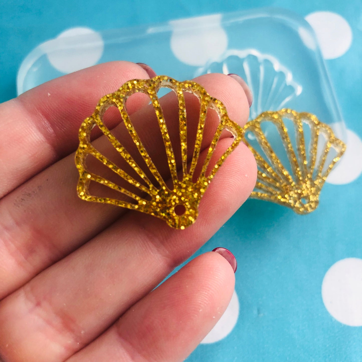 25mm Silicone Cutout Shell Dangle Earring Mold Clear silicone Molds for Resin