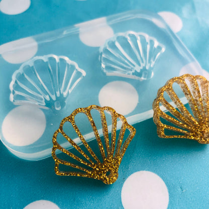 25mm Silicone Cutout Shell Dangle Earring Mold Clear silicone Molds for Resin