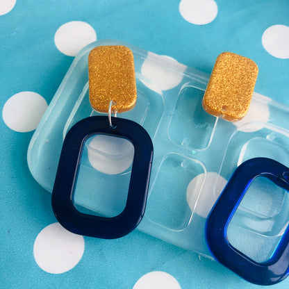 40mm Square Drop Hoop Silicone Earring Mold Resin EM438