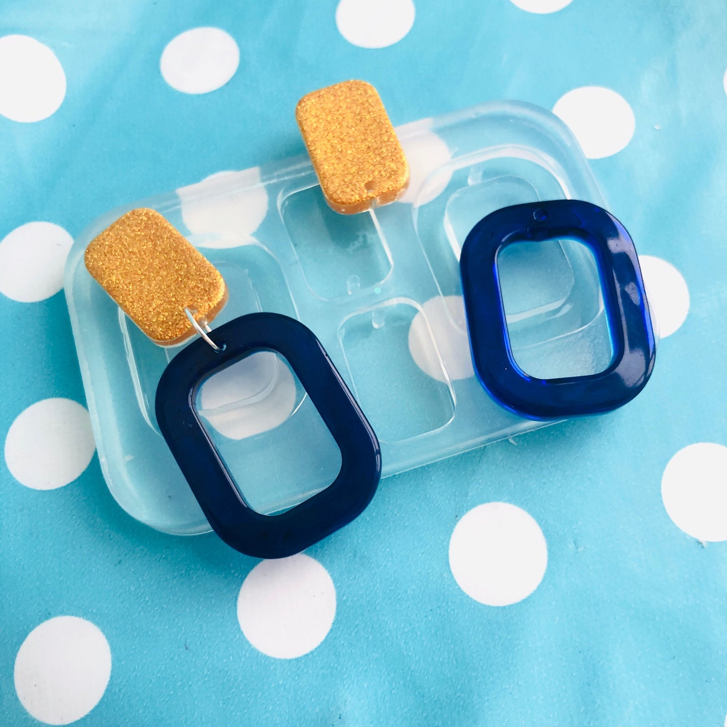 40mm Square Drop Hoop Silicone Earring Mold Resin EM438