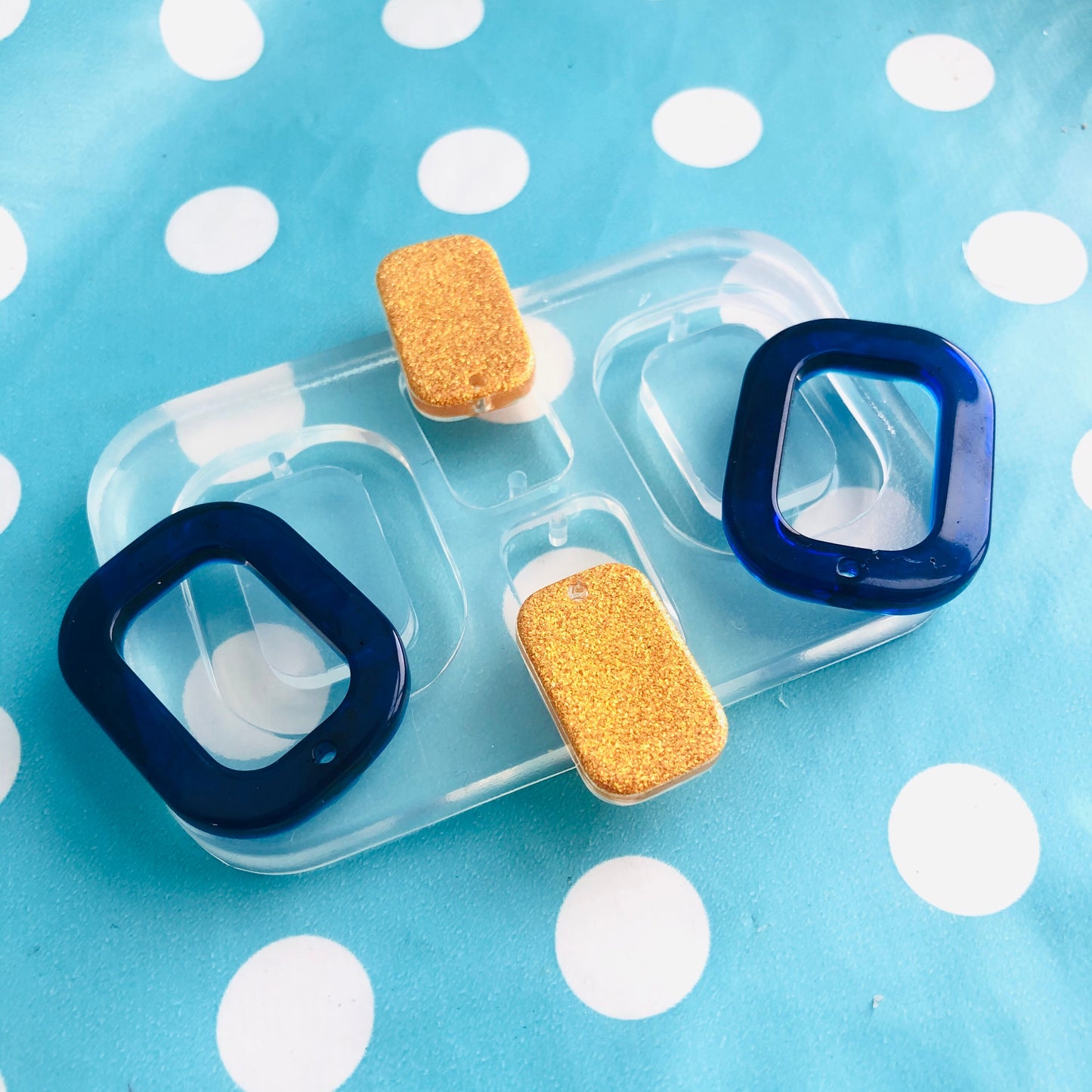 40mm Square Drop Hoop Silicone Earring Mold Resin EM438