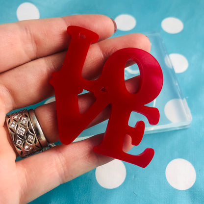 XL 50mm Love Word Silicone Keyring Mold