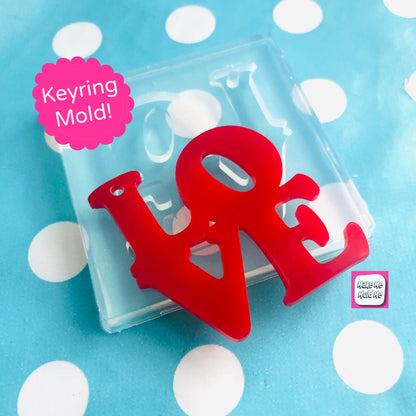 XL 50mm Love Word Silicone Keyring Mold