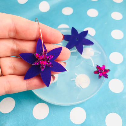 40mm Silicone Spinner Flower Earring Mold - Resin Moulds EM469