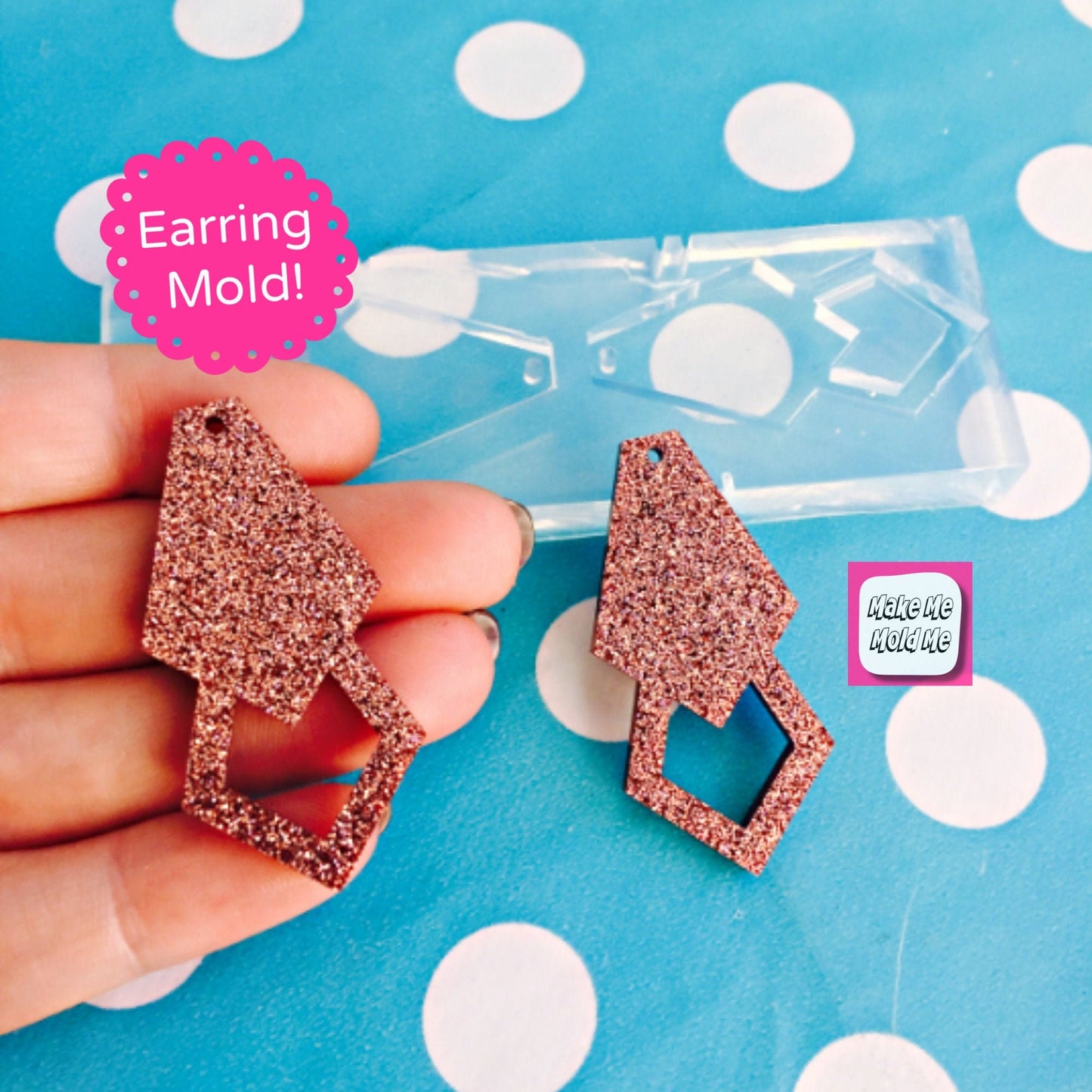 40mm Silicone Geometric Diamond Earring Dangle Mold