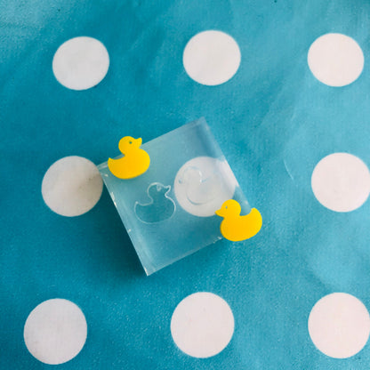 Clear Silicone Molds for Resin 10mm Silicone Duck Stud Earring Mold EM444