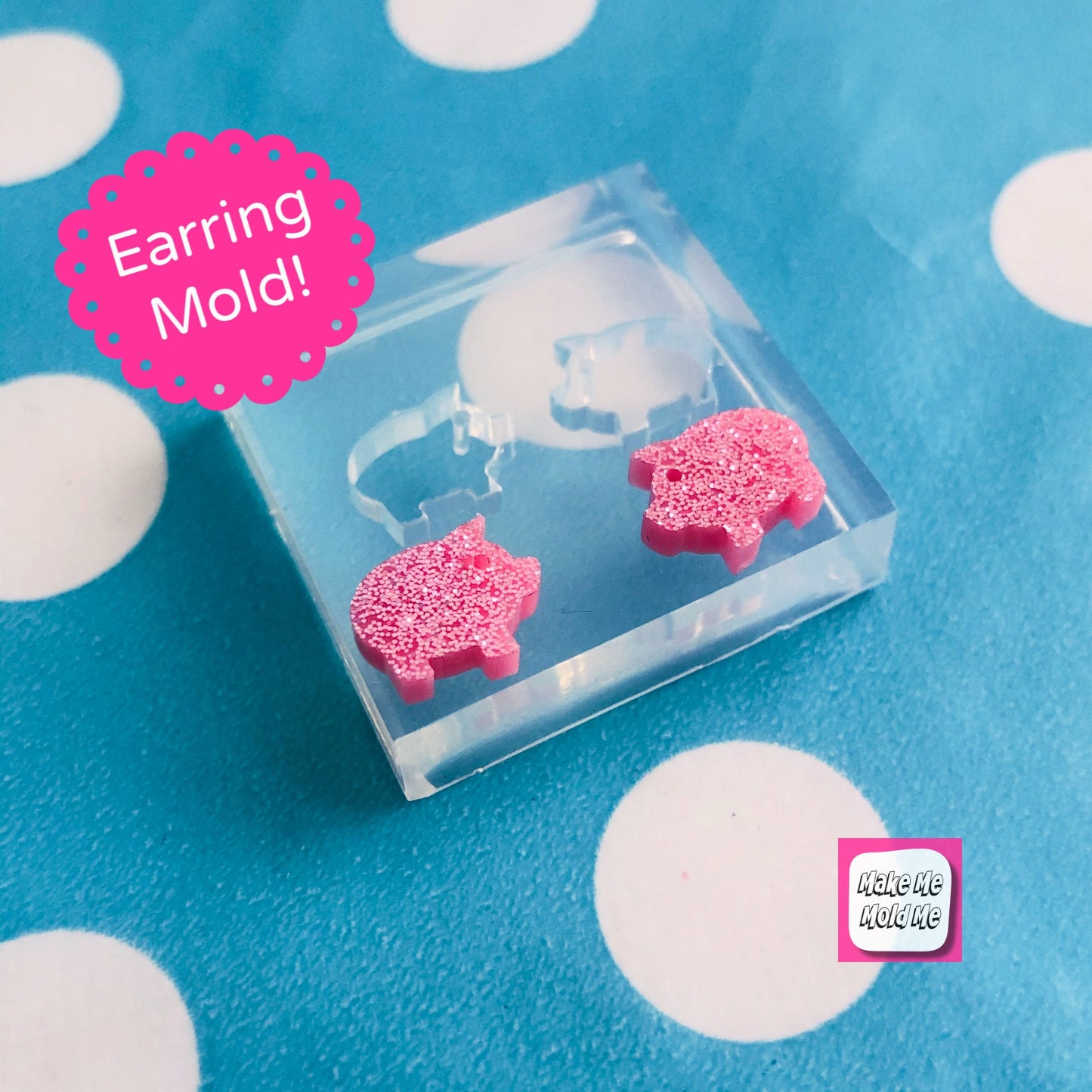 Clear Silicone Molds for Resin 10mm Silicone Pig Stud Earring Mold EM445