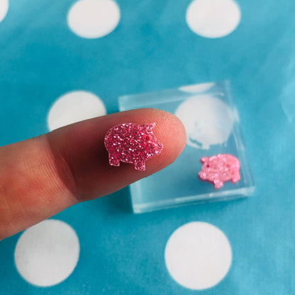 Clear Silicone Molds for Resin 10mm Silicone Pig Stud Earring Mold EM445