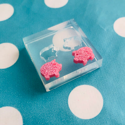 Clear Silicone Molds for Resin 10mm Silicone Pig Stud Earring Mold EM445