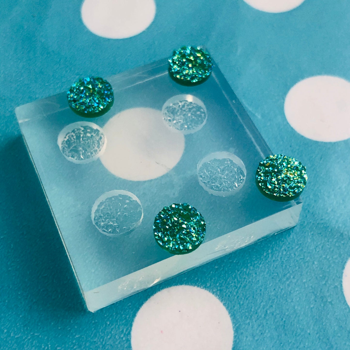 Clear Silicone Molds for Resin 8mm Faux Druzy Earring Cabochon EM448