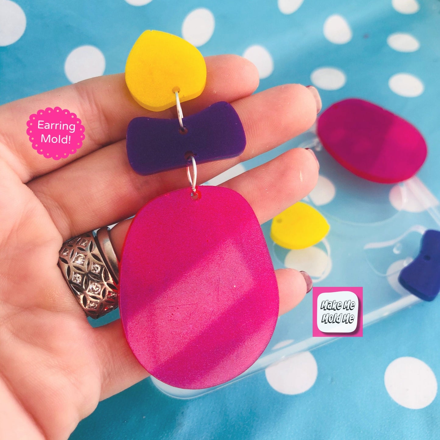 70mm Triple Layer Dangle Earring Mold - Resin Jewellery EM442  ccc T
