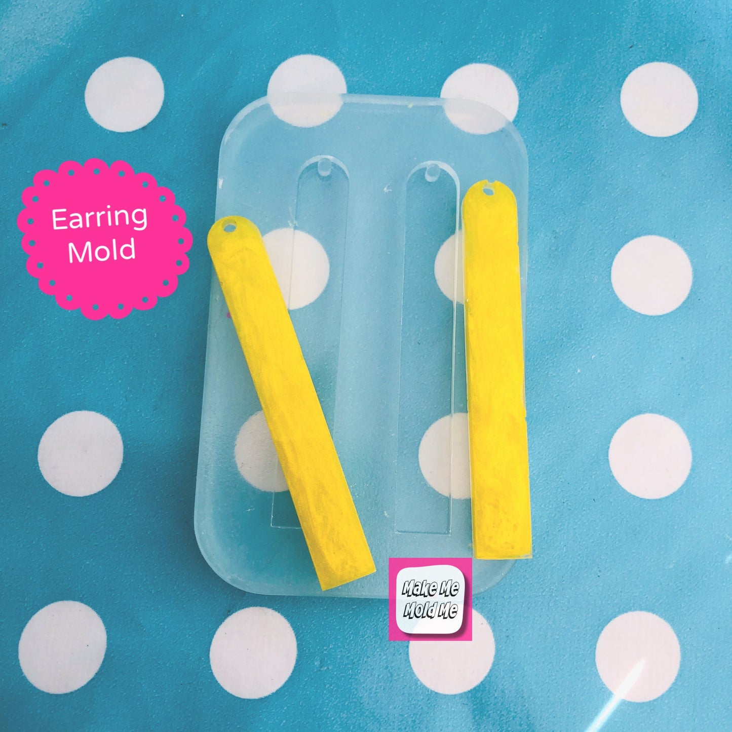 65mm Long Rectangle Silicone Dangle Earring Mold  - Statement Large Resin Crafter Mould EM471