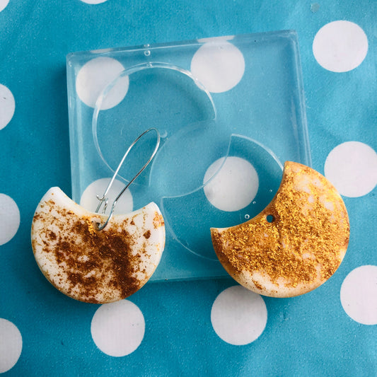 35mm Silicone Scallop Dangle Earring Mold  - Earrings Resin Crafter Mould EM453 ccc