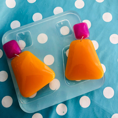 75mm  XL Deluxe Silicone Anglar Dangle Earring Mold  - Earrings Resin Crafter Mould EM452 T