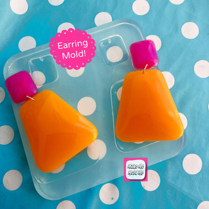 75mm  XL Deluxe Silicone Anglar Dangle Earring Mold  - Earrings Resin Crafter Mould EM452 T