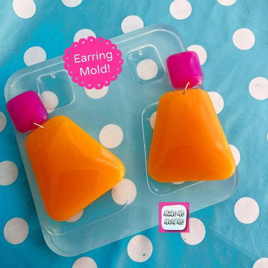 75mm  XL Deluxe Silicone Anglar Dangle Earring Mold  - Earrings Resin Crafter Mould EM452 T