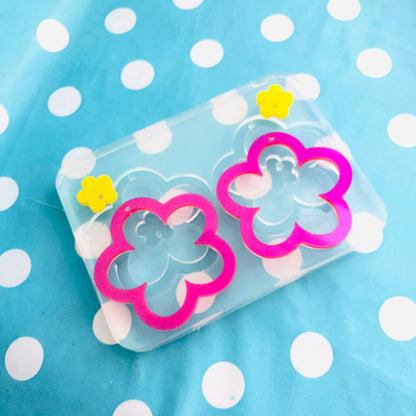50mm Silicone Flower Dangle Earring Mold -  Resin Earrings Mould EM463