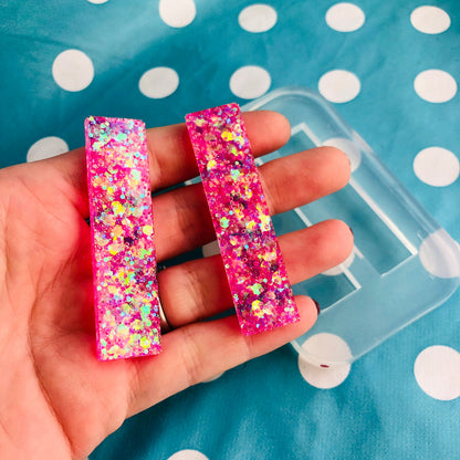 60mm Silicone Rectangle Hair Clip Slide Barrette Mold  - Earrings Resin Crafter Mould GM101