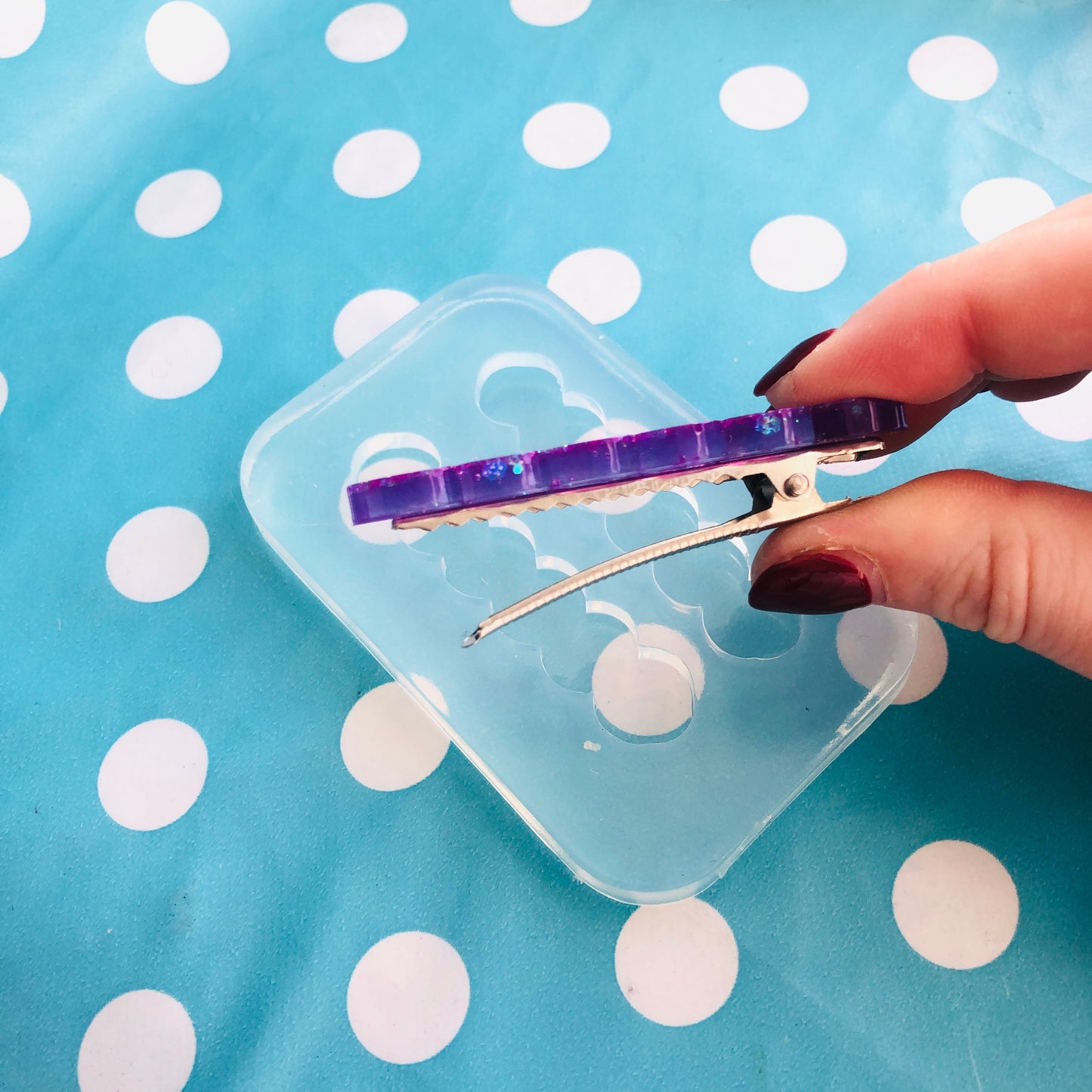 60mm Silicone Hair Clip Slide Barrette Mold  - Earrings Resin Crafter Mould GM100