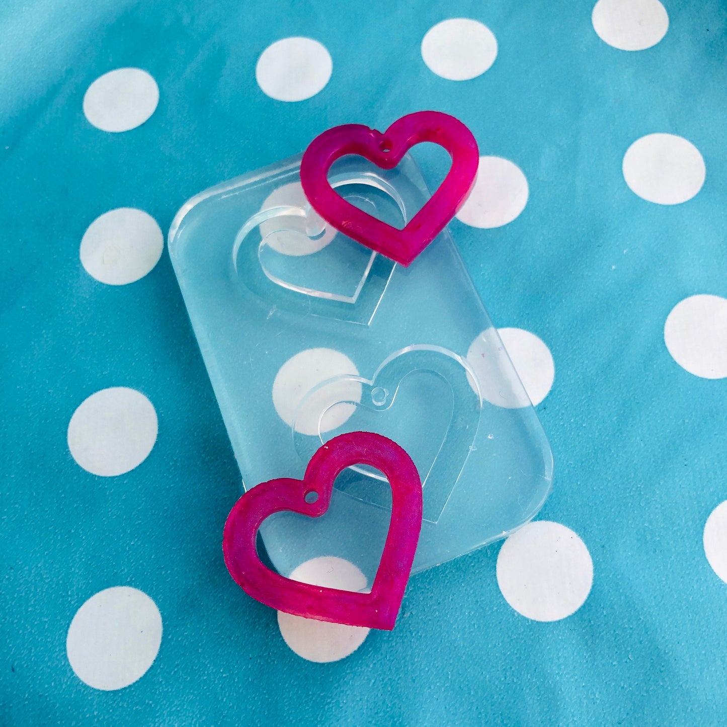 30mm Silicone Heart Dangle Mold