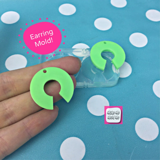 25mm Silicone Flat Arc Dangle Earring Mold