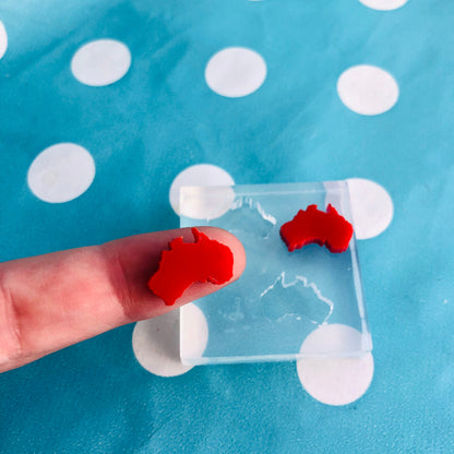 14mm Silicone Australia Map Stud Earring Mold-  Earrings Resin Crafter Mould EM485 ccc T