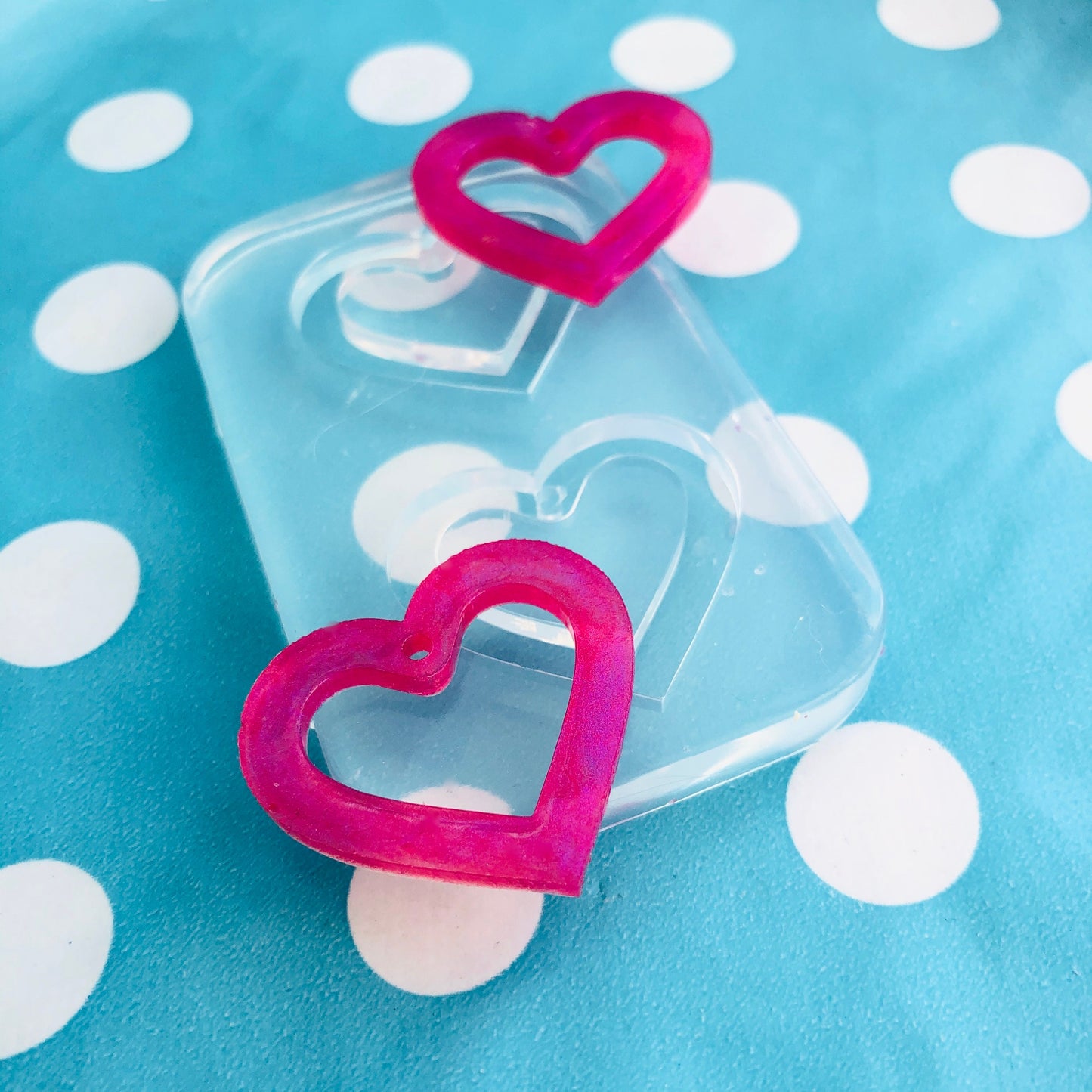 30mm Silicone Heart Dangle Mold