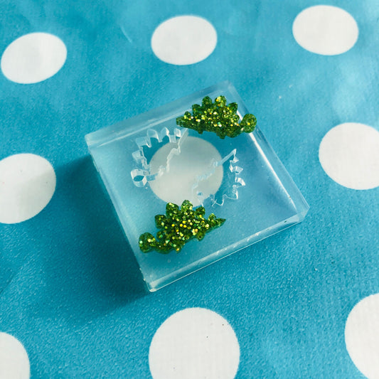 12mm Silicone Earrings Stegosaurus Mold Resin  - Earring Resin Crafter Dinosaur Reptile EM89