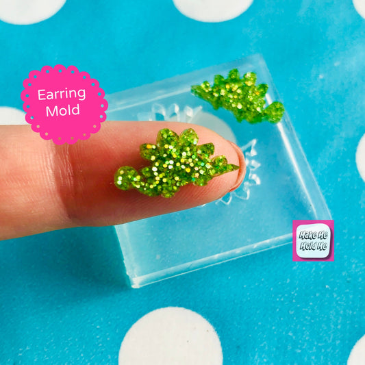 12mm Silicone Earrings Stegosaurus Mold Resin  - Earring Resin Crafter Dinosaur Reptile EM89