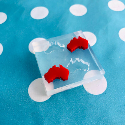 14mm Silicone Australia Map Stud Earring Mold-  Earrings Resin Crafter Mould EM485 ccc T