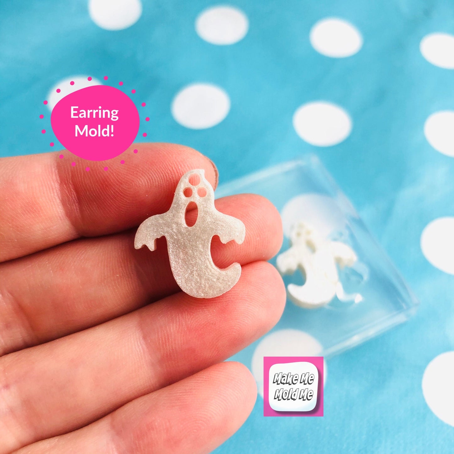 Clear silicone molds for resin 25mm Ghost Earrings EM490