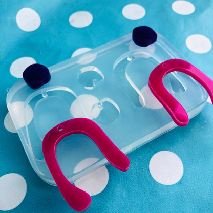 60mm XL Noodle Arc Dangle Earring Mold EM497 ccc T