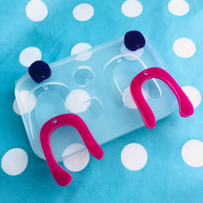 60mm XL Noodle Arc Dangle Earring Mold EM497 ccc T