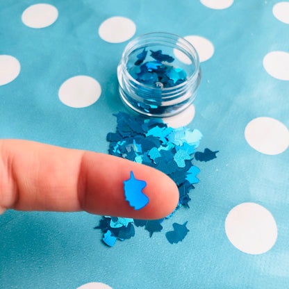 Teal Unicorn Confetti: 8mm x 5mm