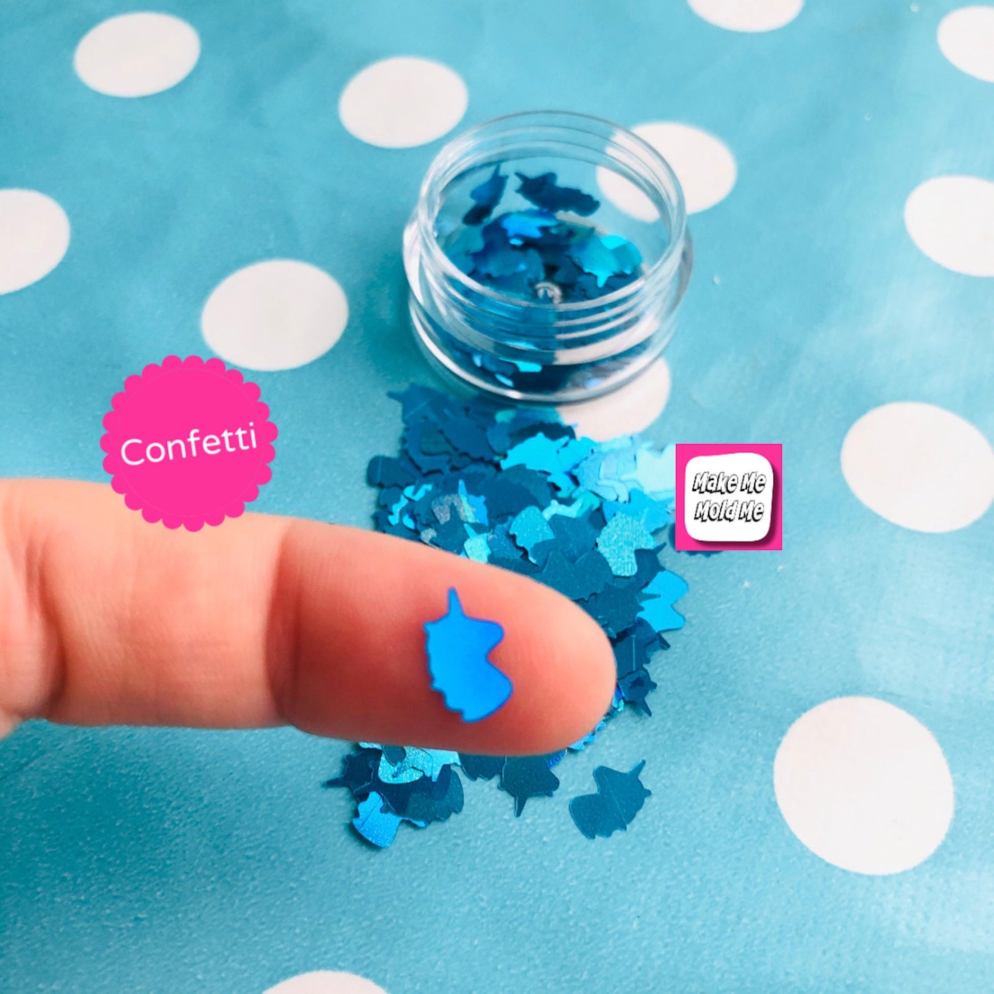 Teal Unicorn Confetti: 8mm x 5mm