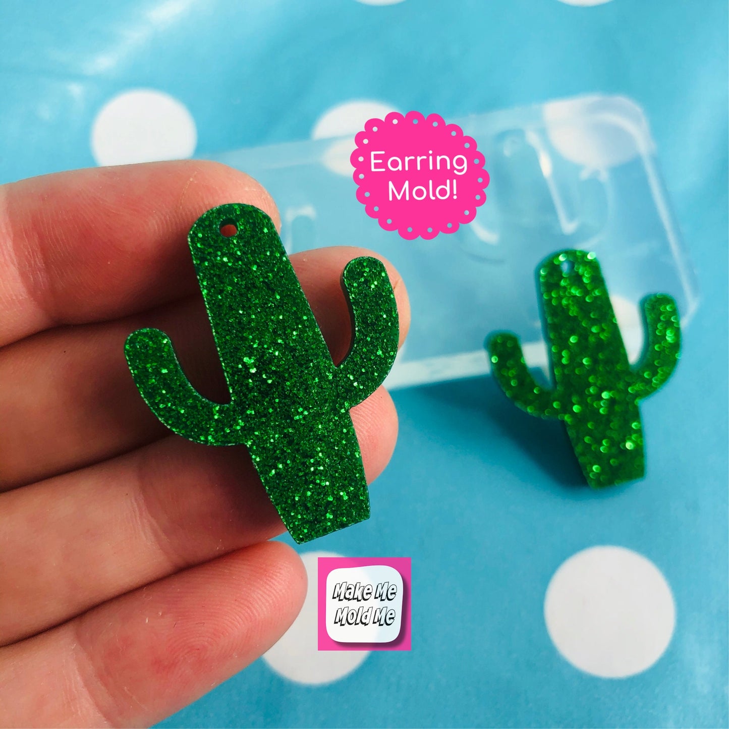 30mm Silicone Earring Cactus Cacti Mold  - Earrings Resin Crafter Mould EM61 ccc T