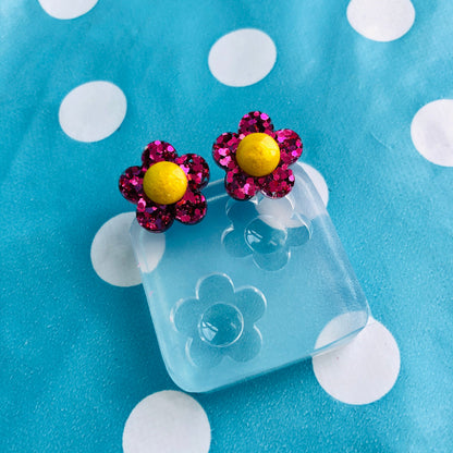 Clear silicone molds for resin 15mm Silicone Daisy Flower Stud Earring Mold