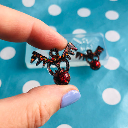 30mm Christmas Rudolph Reindeer Silicone Dangle Earring Mold - Resin Jewellery EM505