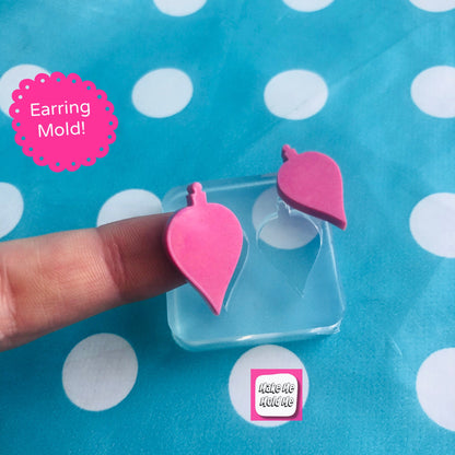 16mm Christmas Bauble Ornament Silicone Earring Mold - Resin Mould EM507 T