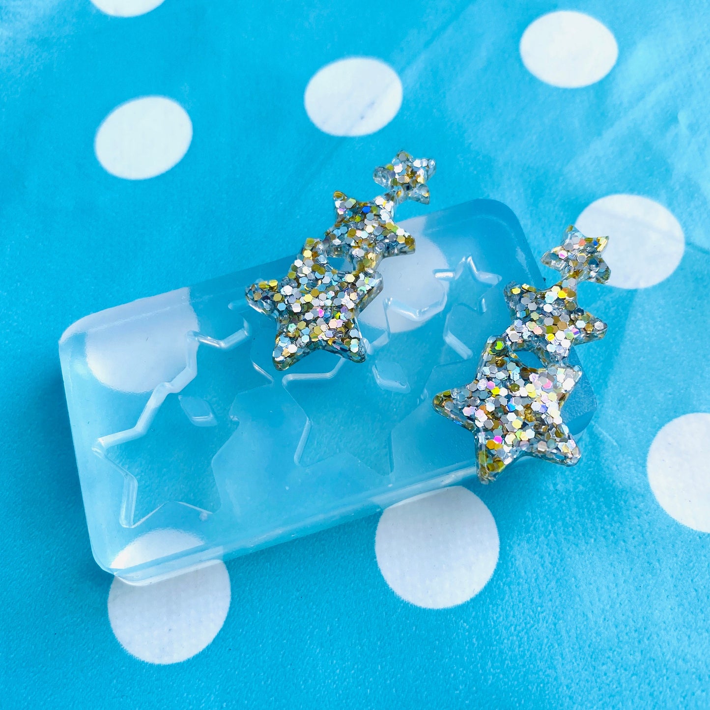 40mm Silicone Earring Star shape Stud Mold  - Earrings Resin Crafter Mould Geometric EM515