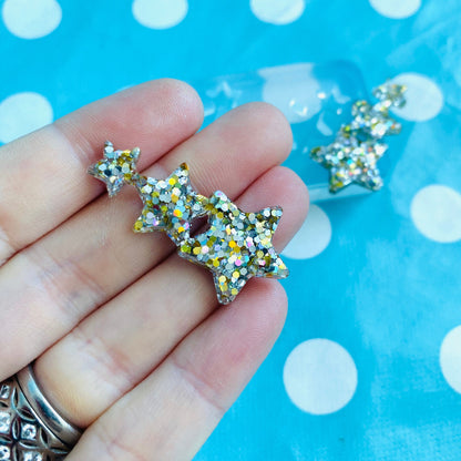 40mm Silicone Earring Star shape Stud Mold  - Earrings Resin Crafter Mould Geometric EM515